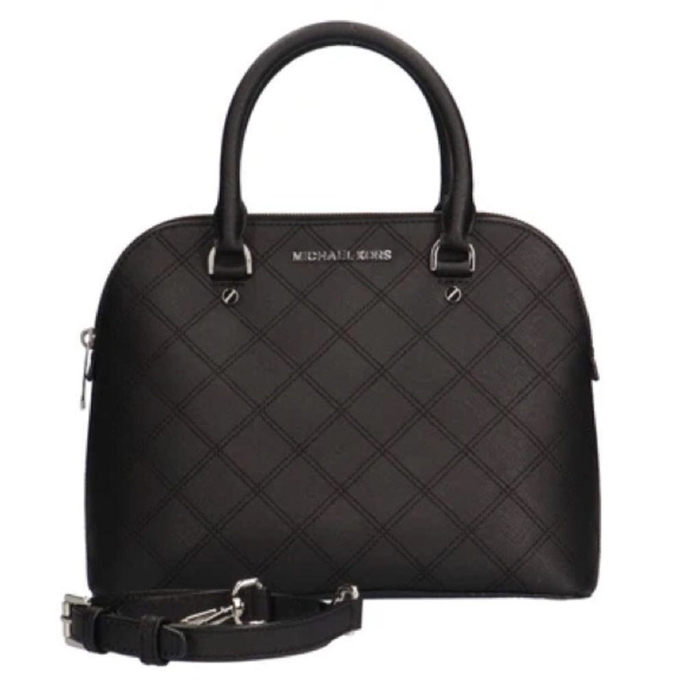 •Michael Kors black cindy dome satchel bag•